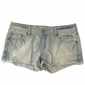Bongo Light Wash Distressed Denim Jean Shorts Junior’s Size 9
